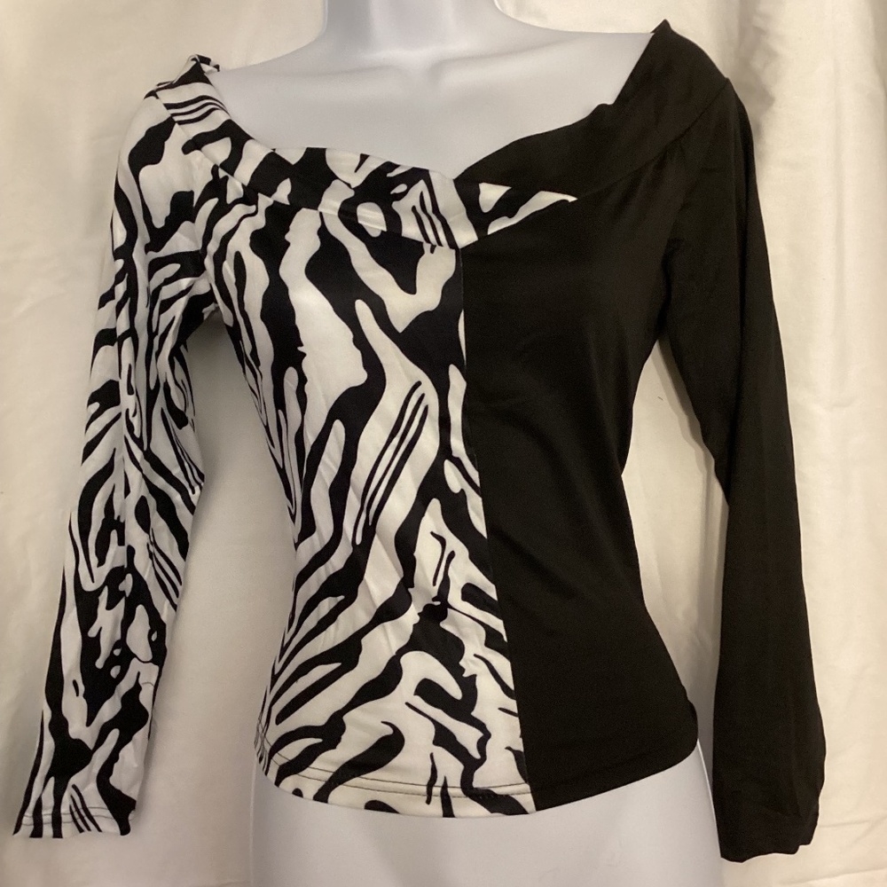 Zebra Off Shoulder Top